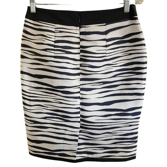 Ann Taylor Factory Women’s Zebra Side Stripes Pencil Skirt Size 2 Stretch EUC - Picture 2 of 4
